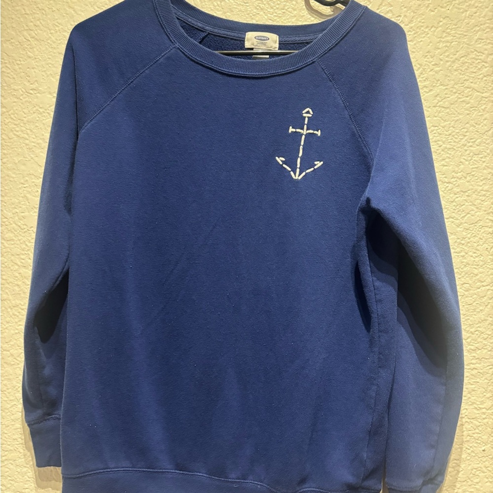 Old Navy Blue Sweatshirt with Anchor Graphic